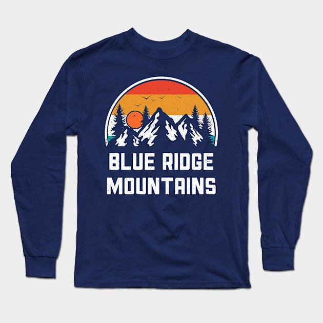 Vintage Blue Ridge Mountains Nature Outdoor Hiking Souvenir Long Sleeve T-Shirt by kalponik